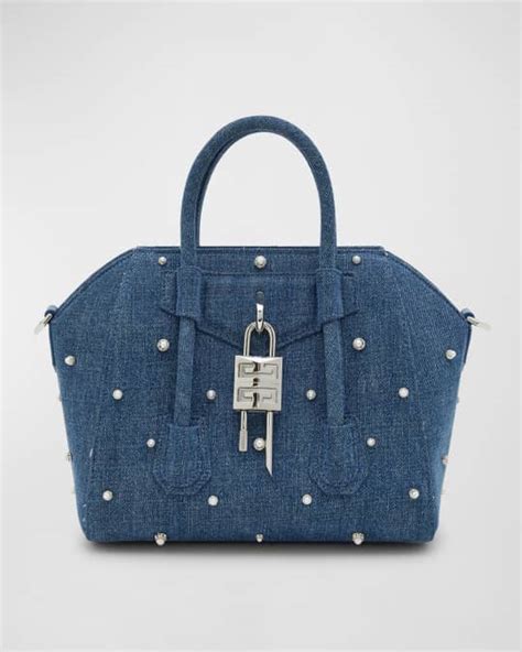 givenchy antigona mini cream|Givenchy mini antigona lock denim tote bag.